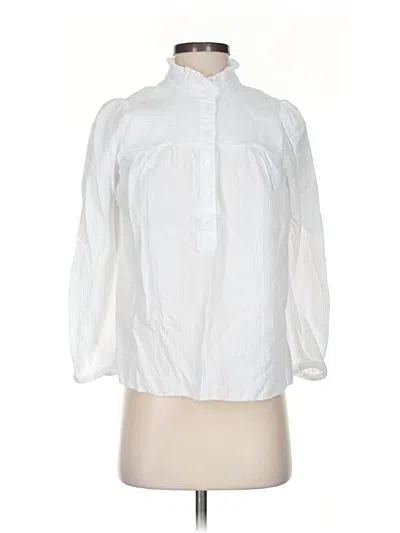 Pre-owned Jcrew 3/4 Sleeve Blouse In White