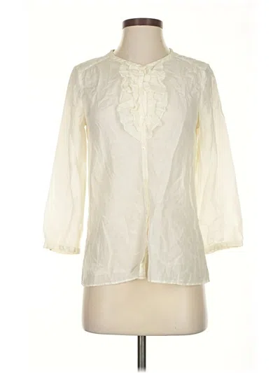 Pre-owned Jcrew 3/4 Sleeve Blouse In White