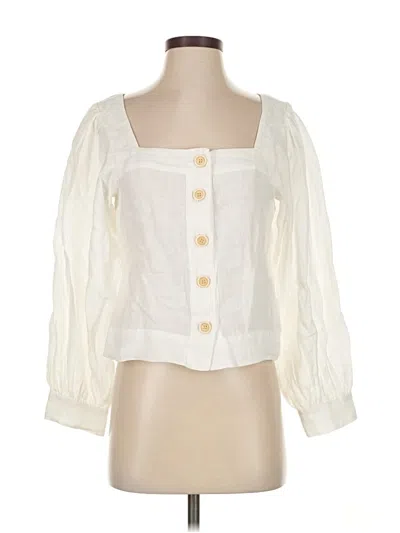 Pre-owned Jcrew 3/4 Sleeve Blouse In White