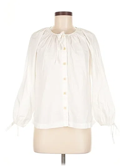 Pre-owned Jcrew 3/4 Sleeve Blouse In White