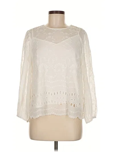Pre-owned Jcrew 3/4 Sleeve Blouse In White
