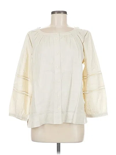 Jcrew 3/4 Sleeve Blouse In White