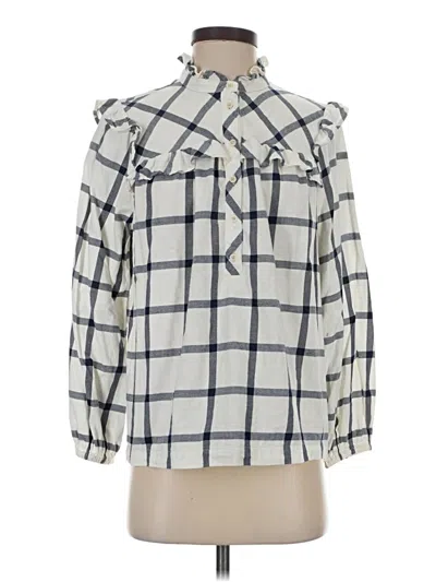 Pre-owned Jcrew 3/4 Sleeve Blouse In White