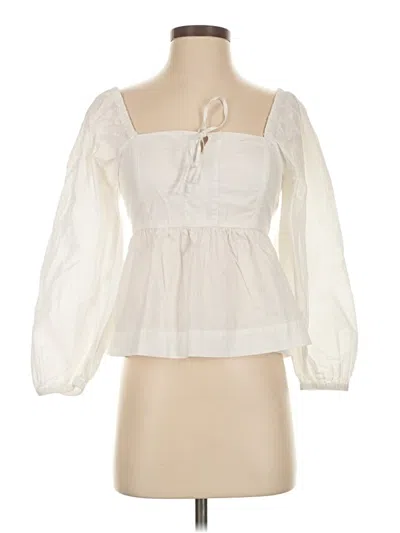 Pre-owned Jcrew 3/4 Sleeve Blouse In White