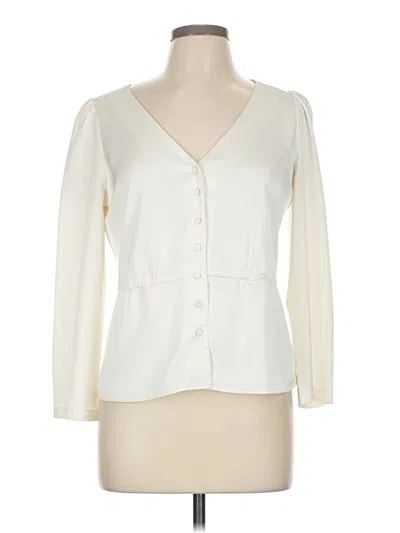 Pre-owned Jcrew 3/4 Sleeve Blouse In White