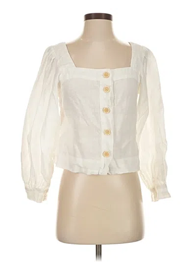 Pre-owned Jcrew 3/4 Sleeve Blouse In White