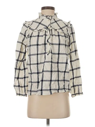 Pre-owned Jcrew 3/4 Sleeve Blouse In White