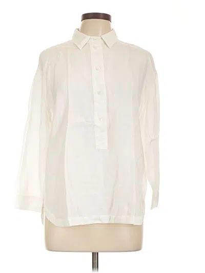 Pre-owned Jcrew 3/4 Sleeve Blouse In White