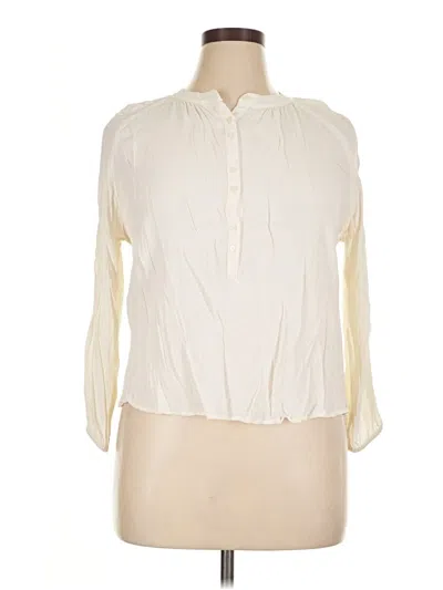 Pre-owned Jcrew 3/4 Sleeve Blouse In White