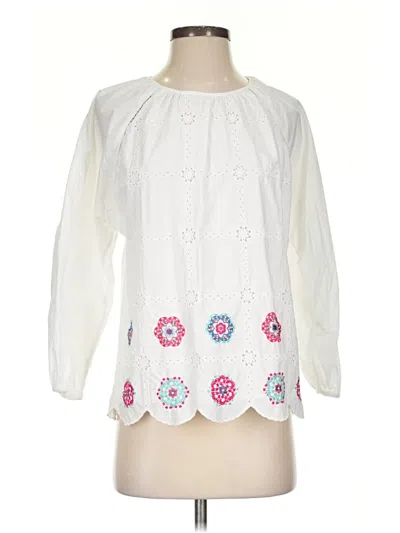 Pre-owned Jcrew 3/4 Sleeve Blouse In White