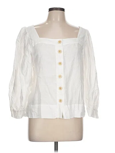 Pre-owned Jcrew 3/4 Sleeve Blouse In White