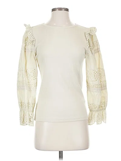 Pre-owned Jcrew 3/4 Sleeve Blouse In White