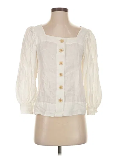 Pre-owned Jcrew 3/4 Sleeve Blouse In White