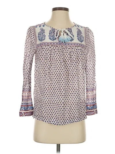 Pre-owned Jcrew 3/4 Sleeve Blouse In White