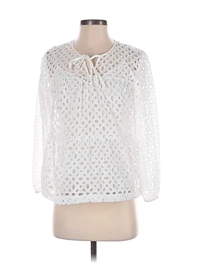 Pre-owned Jcrew 3/4 Sleeve Blouse In White