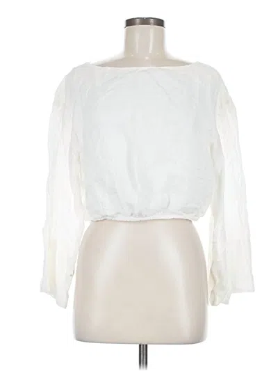 Pre-owned Jcrew 3/4 Sleeve Blouse In White