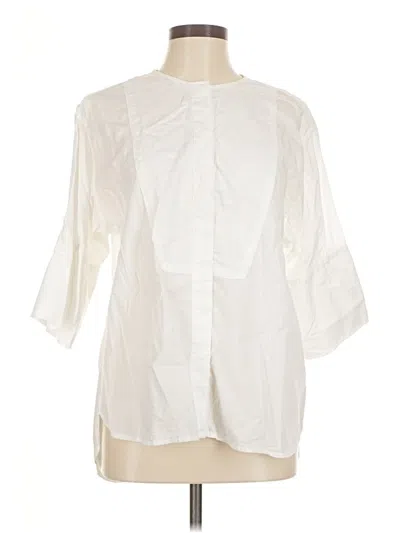 Pre-owned Jcrew 3/4 Sleeve Blouse In White