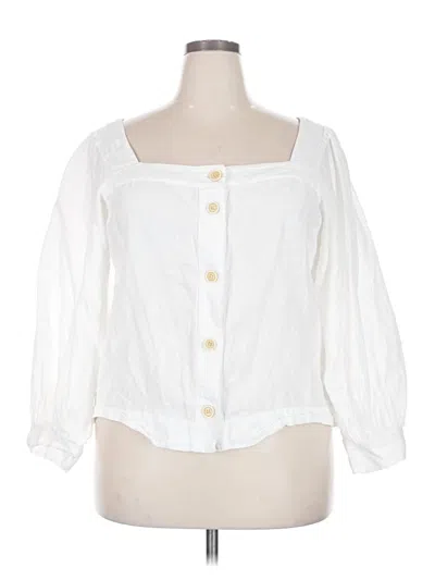 Pre-owned Jcrew 3/4 Sleeve Blouse In White