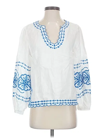 Pre-owned Jcrew 3/4 Sleeve Blouse In White