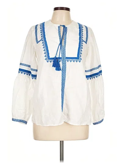 Pre-owned Jcrew 3/4 Sleeve Blouse In White