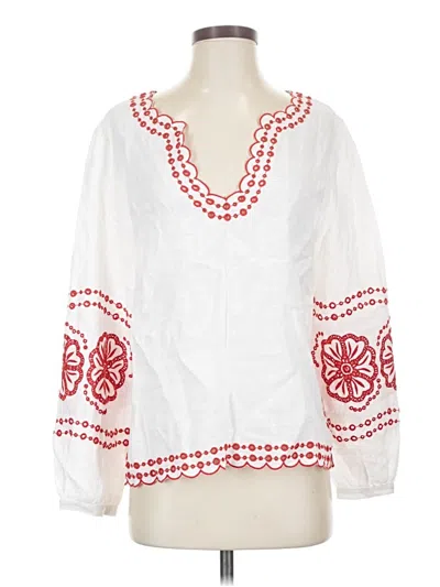 Pre-owned Jcrew 3/4 Sleeve Blouse In White