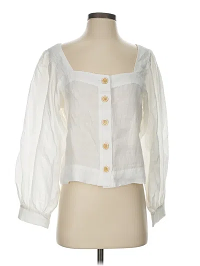 Pre-owned Jcrew 3/4 Sleeve Blouse In White