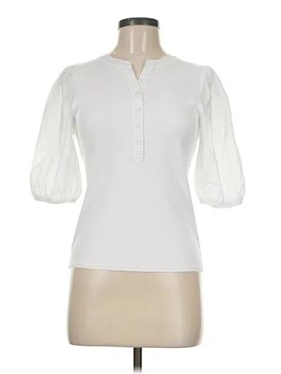 Pre-owned Jcrew 3/4 Sleeve Blouse In White