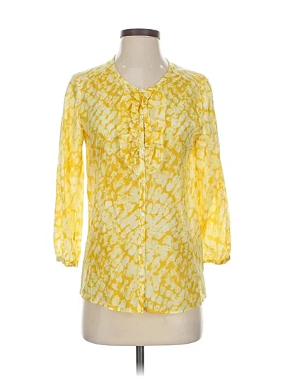 Pre-owned Jcrew 3/4 Sleeve Blouse In Yellow