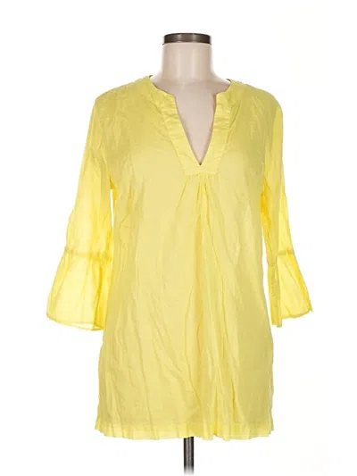 Pre-owned Jcrew 3/4 Sleeve Blouse In Yellow