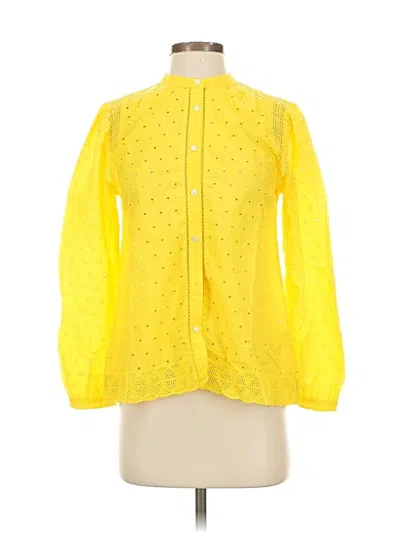 Pre-owned Jcrew 3/4 Sleeve Blouse In Yellow