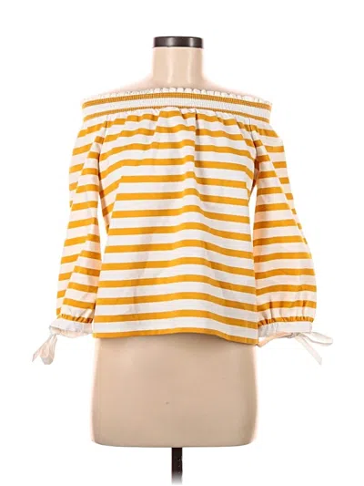 Pre-owned Jcrew 3/4 Sleeve Blouse In Yellow