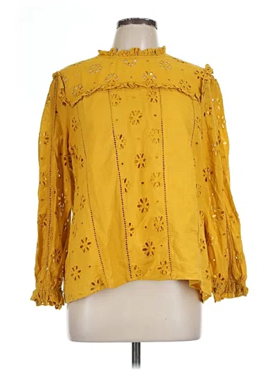 Pre-owned Jcrew 3/4 Sleeve Blouse In Yellow