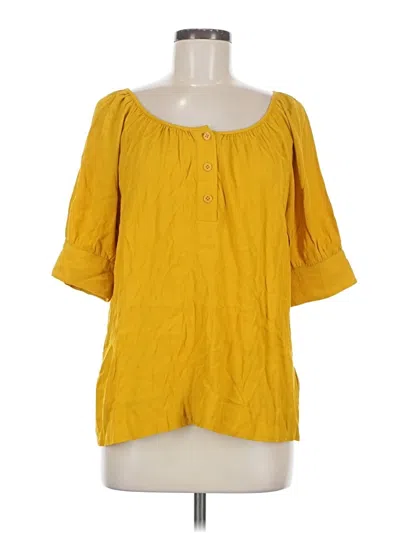 Pre-owned Jcrew 3/4 Sleeve Blouse In Yellow