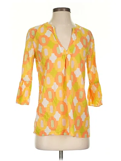 Pre-owned Jcrew 3/4 Sleeve Blouse In Yellow