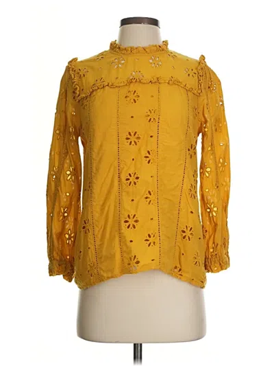 Pre-owned Jcrew 3/4 Sleeve Blouse In Yellow