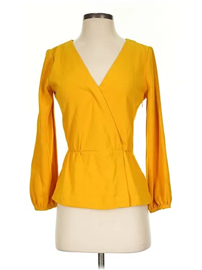 Pre-owned Jcrew 3/4 Sleeve Blouse In Yellow