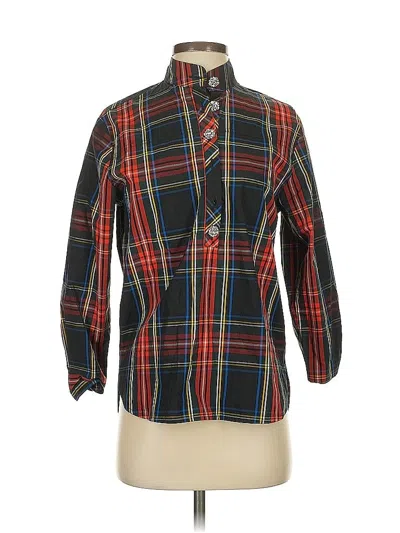 Pre-owned Jcrew 3/4 Sleeve Button Down Shirt In Black