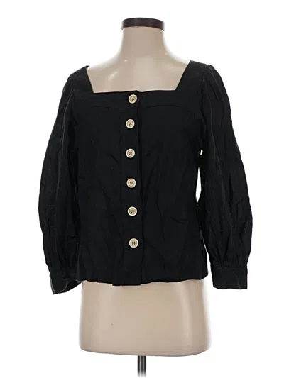 Pre-owned Jcrew 3/4 Sleeve Button Down Shirt In Black