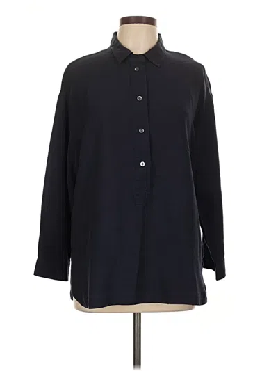 Pre-owned Jcrew 3/4 Sleeve Button Down Shirt In Black