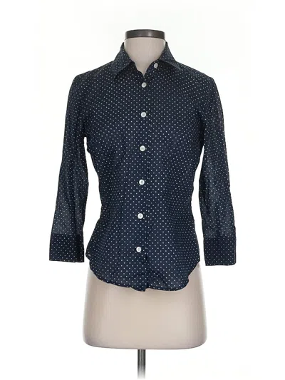 Pre-owned Jcrew 3/4 Sleeve Button Down Shirt In Blue