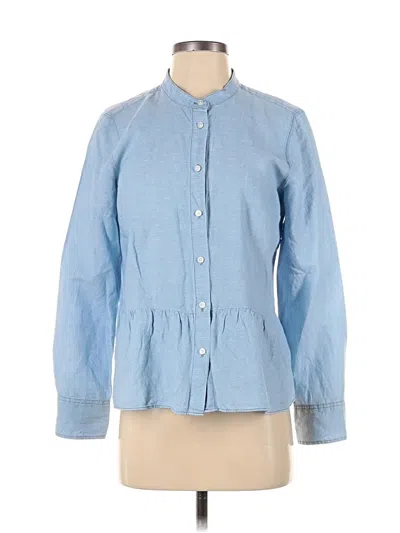 Pre-owned Jcrew 3/4 Sleeve Button Down Shirt In Blue