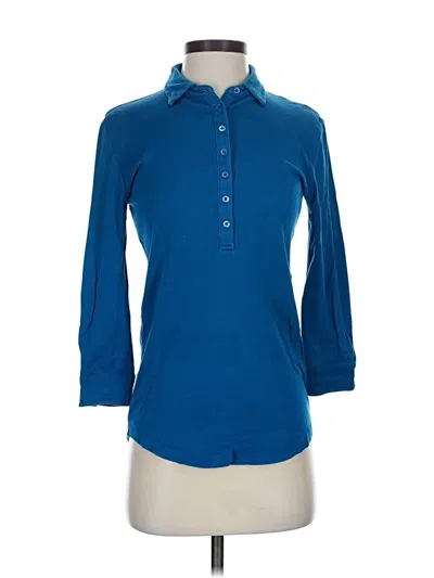 Pre-owned Jcrew 3/4 Sleeve Button Down Shirt In Blue