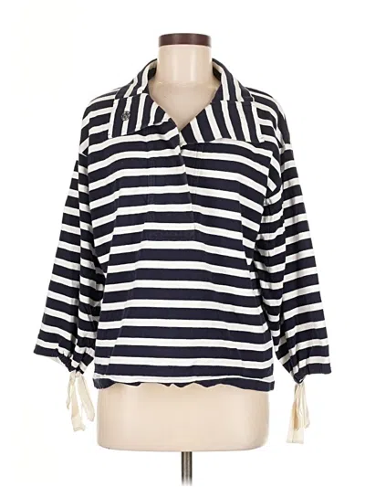 Pre-owned Jcrew 3/4 Sleeve Button Down Shirt In Blue