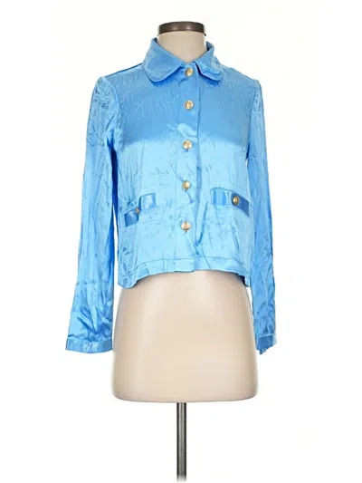 Pre-owned Jcrew 3/4 Sleeve Button Down Shirt In Blue