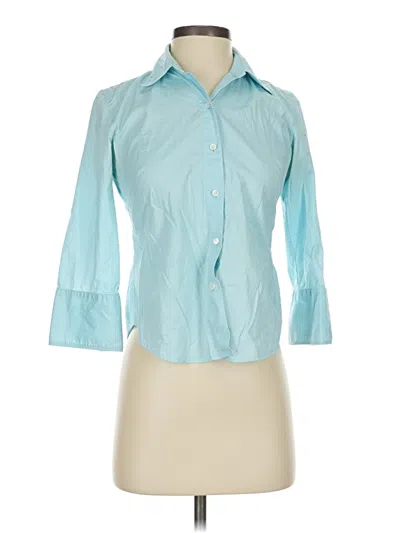 Pre-owned Jcrew 3/4 Sleeve Button Down Shirt In Blue