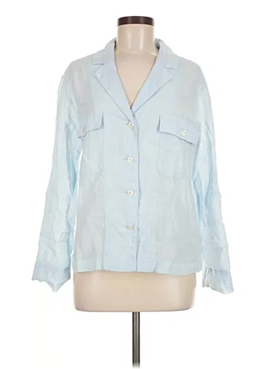 Pre-owned Jcrew 3/4 Sleeve Button Down Shirt In Blue
