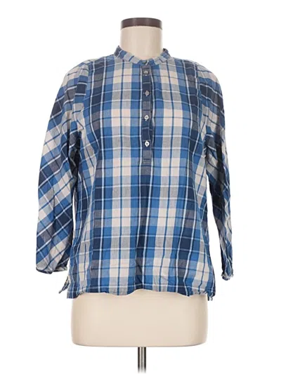 Pre-owned Jcrew 3/4 Sleeve Button Down Shirt In Blue