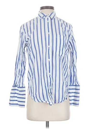 Pre-owned Jcrew 3/4 Sleeve Button Down Shirt In Blue