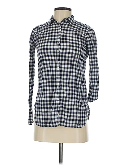 Pre-owned Jcrew 3/4 Sleeve Button Down Shirt In Blue