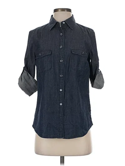 Pre-owned Jcrew 3/4 Sleeve Button Down Shirt In Blue